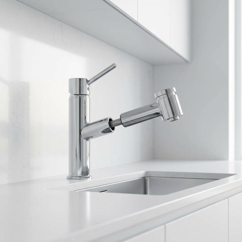 Aquanello Voss Keukenmengkraan Chroom met Uittrekbare Uitloop en Sproeifunctie CR-7200-VS